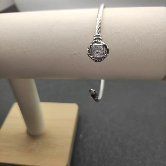 David Yurman Silver Bracelet with Diamond Accents